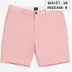 J. Crew Red Seersucker Men Shorts - 38 - 9 inches length